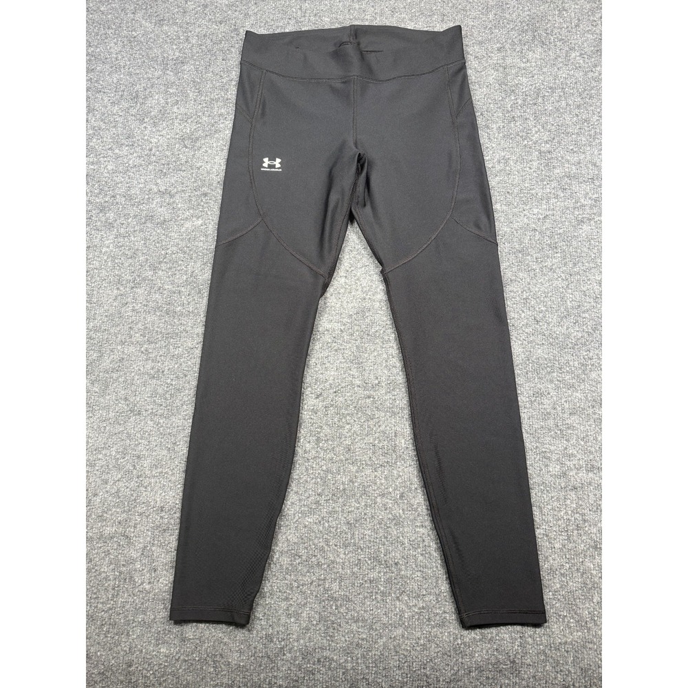 Under Armour HeatGear Compression Leggings Womens L Black Athletic Gym Training